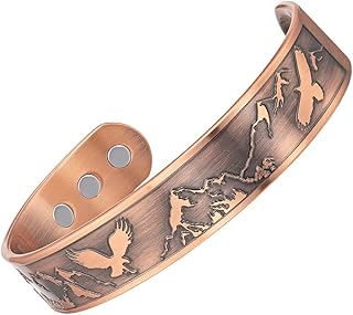 Eagle Mountain Wildlife Men's Pure Copper Magnetic Bracelet Bangle