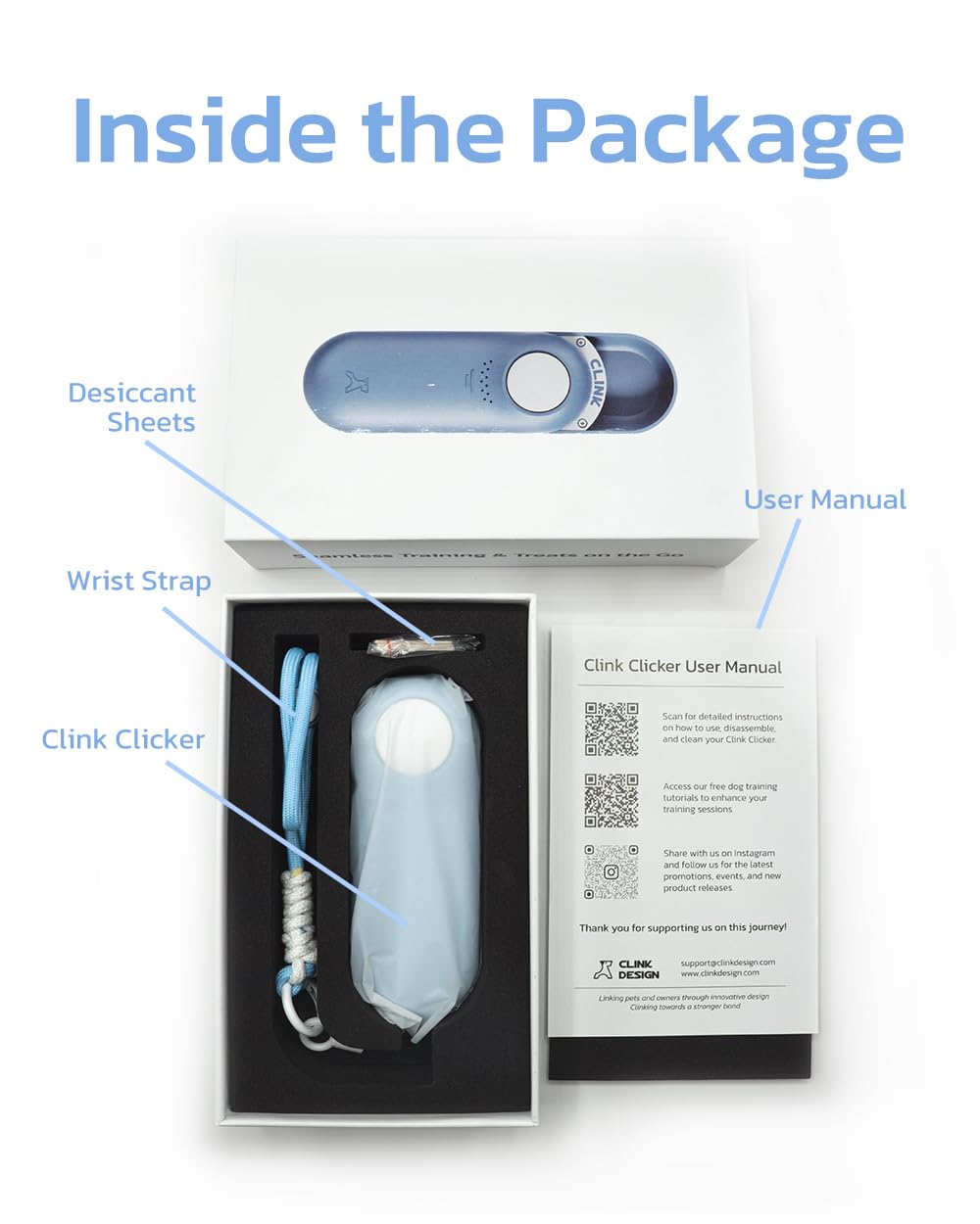 Clicker - Bolsa de entrenamiento para perros y golosinas para perros, alternativa de doble uso, 2 en 1, duradero, ligero (2.3 onzas), fácil de limpiar y manejar, rápido de llenar, diseño innovador
