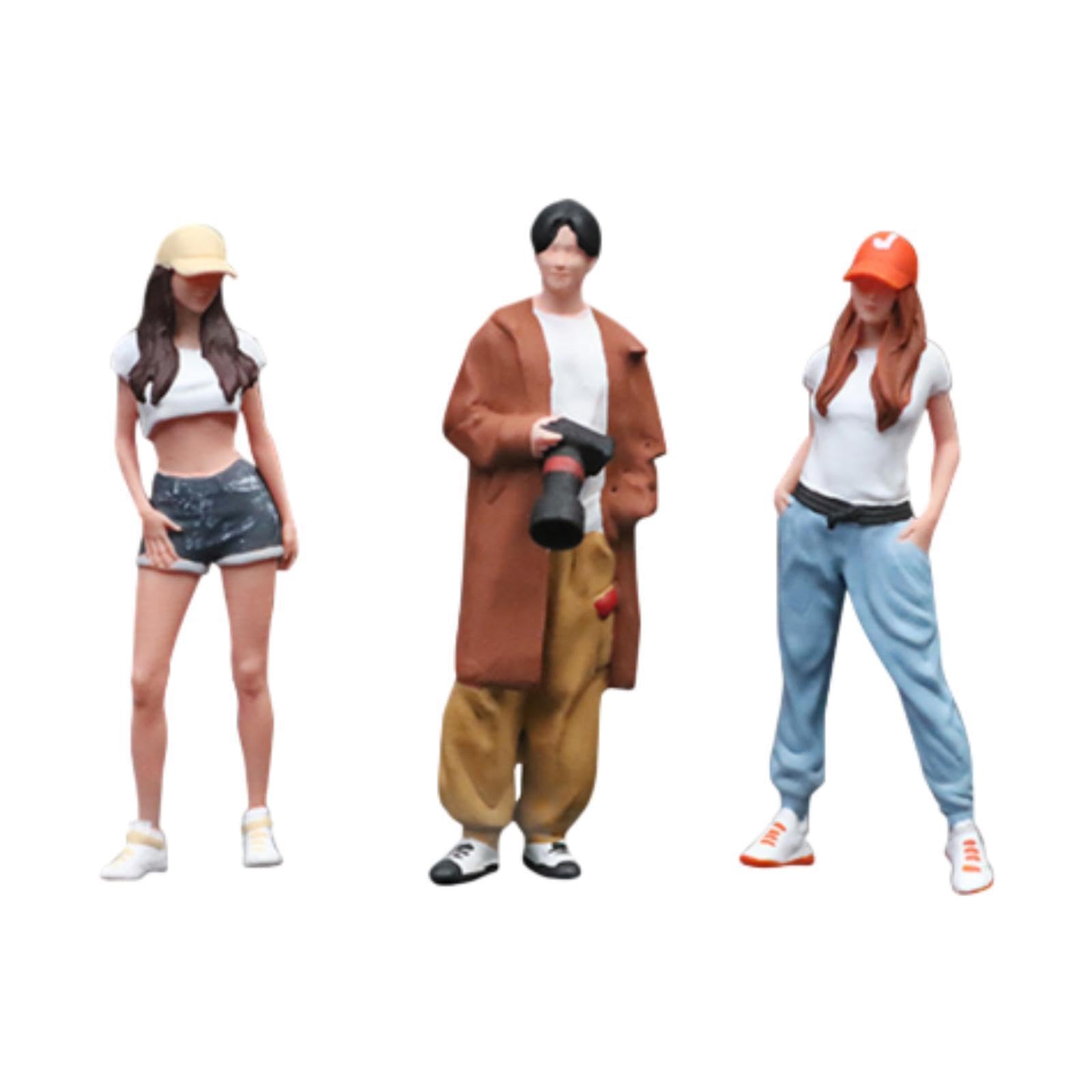 KIOALXZ Modelli di uomini realistici in Per scala 1/64 che migliorano | ambientazione di scenari in miniatura. Figure di modelli di uomini Per scala 1/64, statuine di simulazione, giardini delle