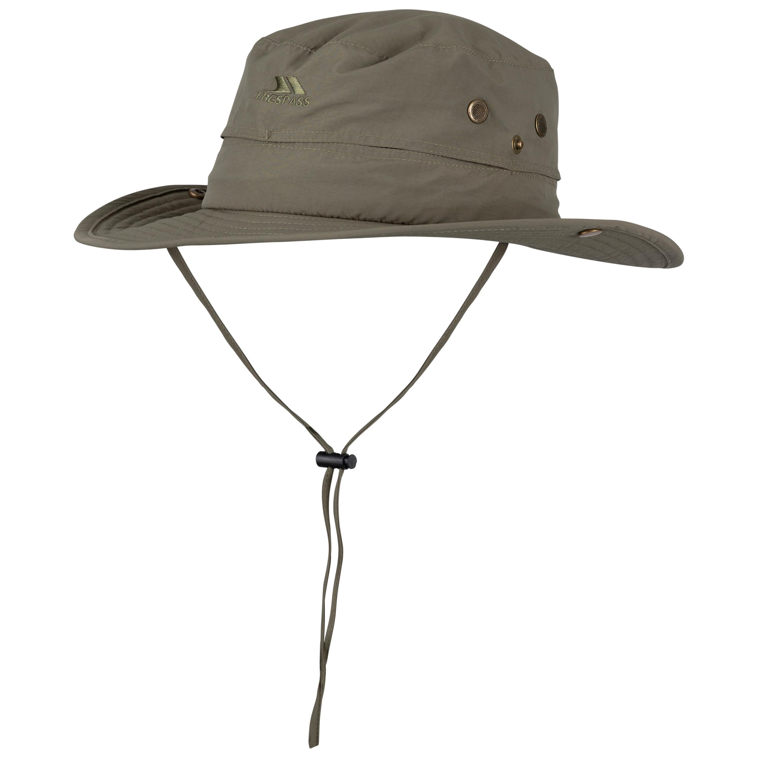 Trespass Unisex Herb Hat Wyles - Upf 50 Sun Hats, Wide Brim Boonie Hat, Sun Hat For Fishing, Hiking, Walking, Gardening, Breathable Hat With Chin Strap, Outdoor Uv Protection