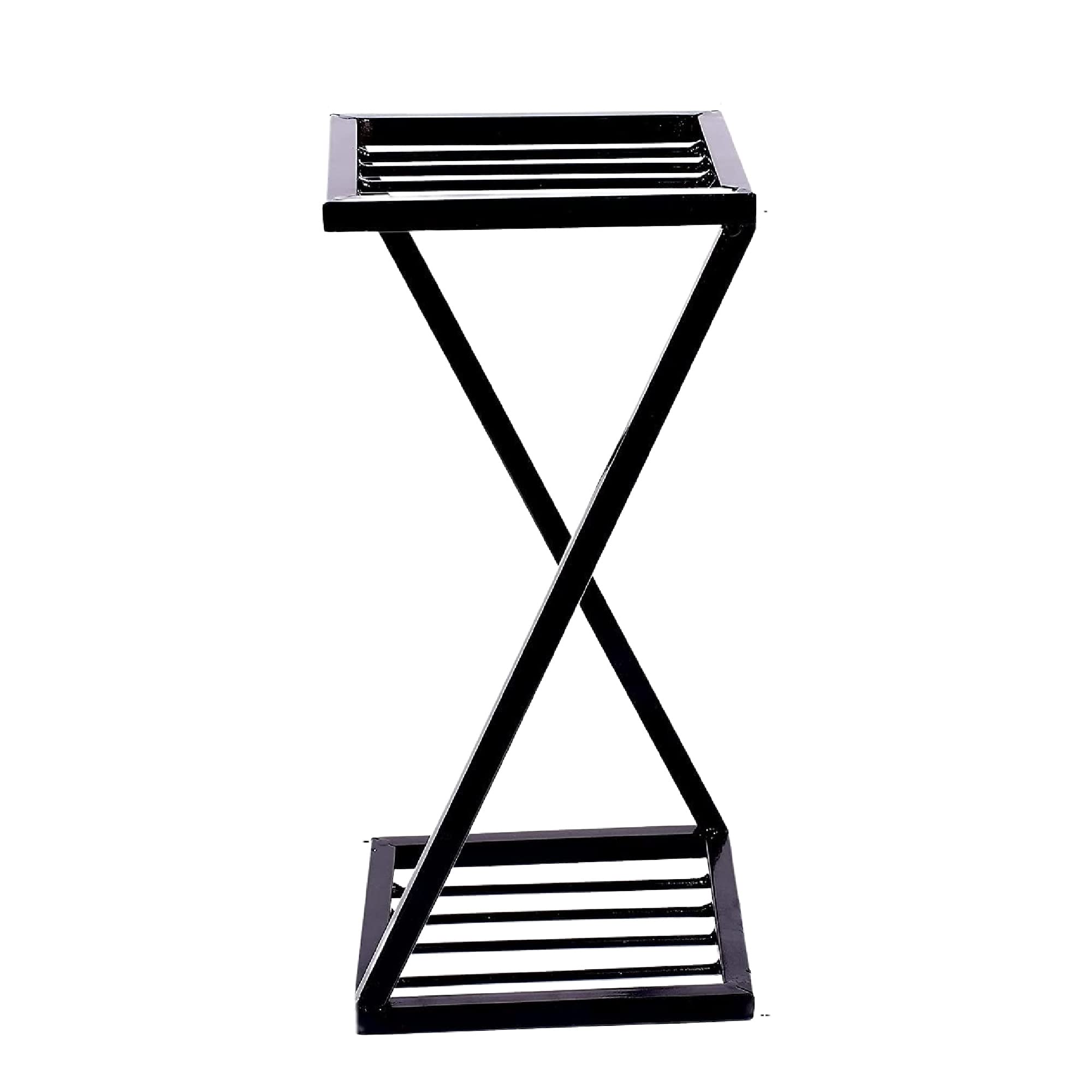 NAYRA Metal Stylish New Z Shape X Shape Metal Planters Stand| Black Stand Strong Legs Perfect Stand for Planter Indoor and Outdoor (40 CM Stand) Set of 1