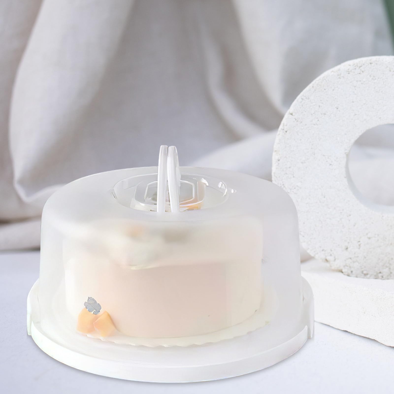 Runder Kuchenbehälter Transparent aus Pp 2 Stück mit Deckel und Griff Wiederverwendbar 10 Zoll zum Transport und Aufbewahrung von Kuchen und Desserts
