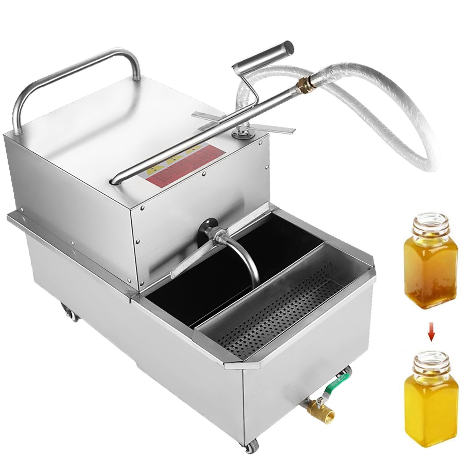 asdchZen Deep Fryer Filter 55L /116 Lbs/15 Gal, Frying Oil Filter Machine 550W, Deep Fryer Oil Filter 32 L/Min, Cooking Oil Filter Pump & Oil Hose, Mobile Fryer Filter Kitchen