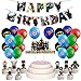 Décorations Anniversaire Super Héros Fournitures Fête pour Enfants Avengers Ballons Décorations Anniversaire Super Héros Bannières Décoration Gâteau Anniversaire Super Héros Topper