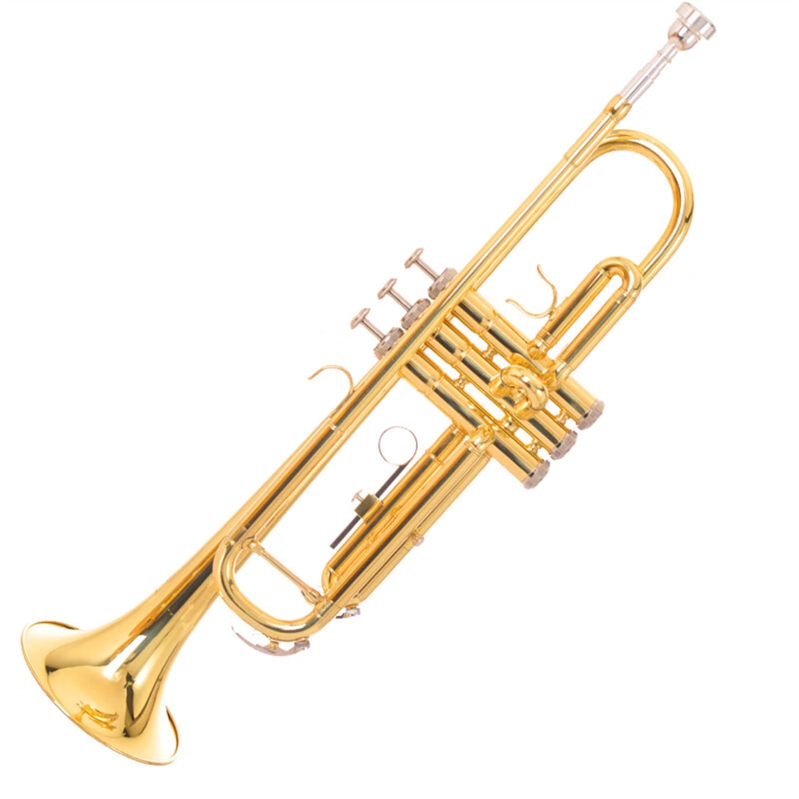 Trompeta Plana En Si Instrumento Profesional Para Principiantes Cuerno De Pistón Dorado