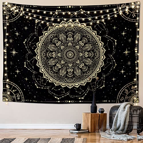 FLY SPRAY Black Golden Mandala Tapestry Astrology Space Wall Hanging Tapestries Wall tapestrys Large Aesthetic Hippie Decor Bohemian Wall Art Boho Home Talestry for Bedroom,Living Room,Ceiling FLY SPRAY Black Golden Mandala Tapestry Astrology Space Wall Hanging Tapestries Wall tapestrys Large Aesthetic Hippie Decor Bohemian Wall Art Boho Home Talestry for Bedroom,Living Room,Ceiling