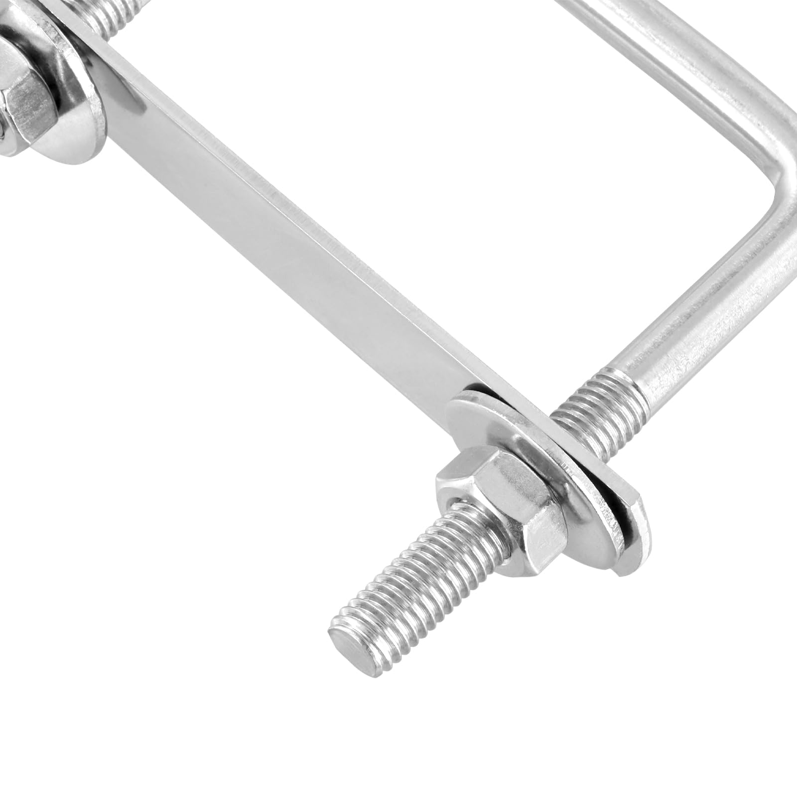 FUNSUEI 10 viti a U M8 in acciaio inox, 65 x 80 mm, bullone a U con dadi e piastra del telaio, staffa a U con filettatura per il fissaggio del tubo, traino auto