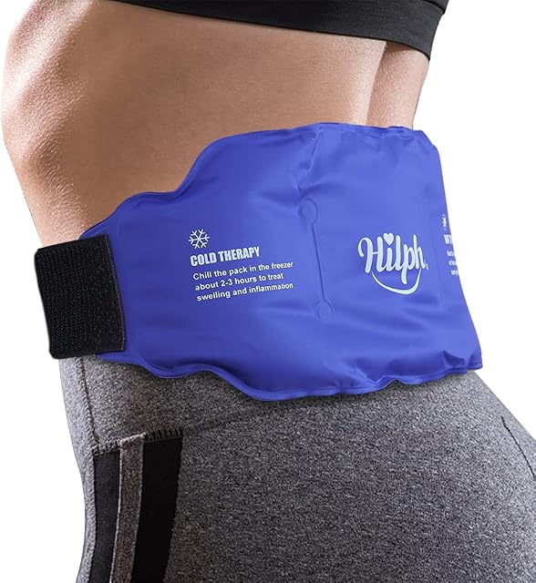 Hilph®Ice Pack for Low Back Pain Relief, Back Gel Ice Pack Belt for Lower Lumbar Injuries, Sciatic Nerve, Degenerative Disc Disease, Fits Shoulder, Knee, Ankle, Waist, Arm, Calves, Hip