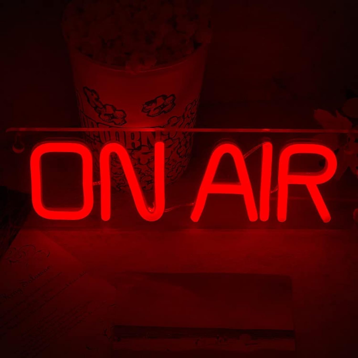 On Air Sign USB Operated Neon Light up Air Sign Wall Hanging LED Signs for Office Shop Restaurant Bar Garage Storefront Wall Decor(Red)