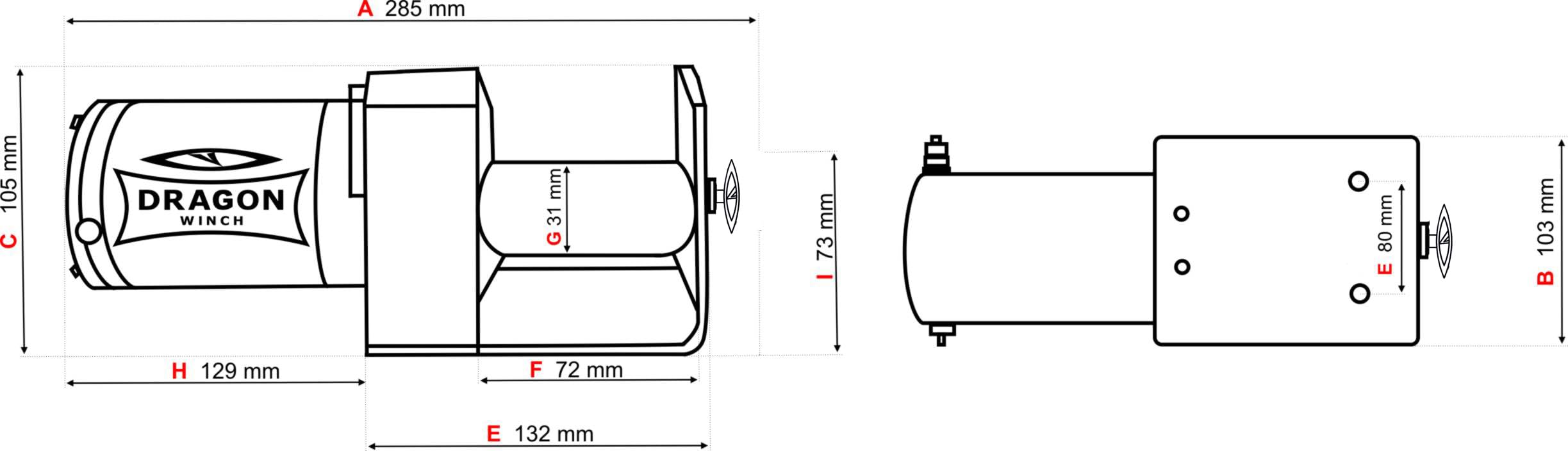 DRAGON WINCH - Elektrische Seilwinde 12V Maverick I 2000 lbs (907 kg) I Offroad Seilzug mit Stahlseil 10m I für Pflüge, Quads, ATV, UTV I 12V Seilwinde mit Zubehör I keine Fernsteuerung