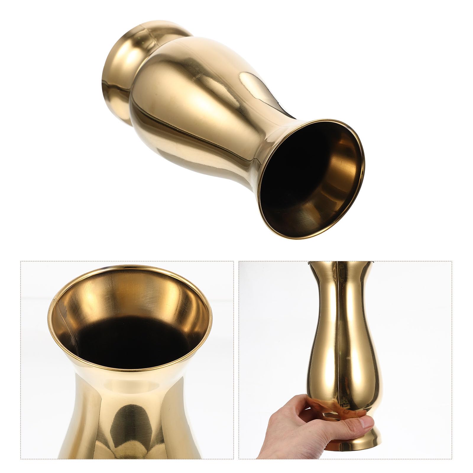 PRETYZOOM Jarrón De Metal Decorativo para Flores Secas Y Arreglos Florero De Mesa Compacto De 7.48 Pulgadas para Hogar Oficina Y Jardín Diseño Moderno Y Simple