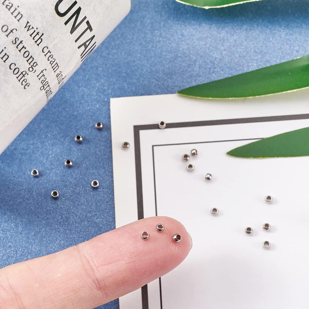 1000 Perline Rotonde In Acciaio Inox 304 Da 3 Mm, Piccole Perline Lisce