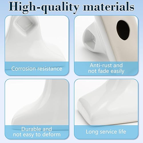 Miniatura 3 de Toallero de cerámica blanca para barra de toallero, soportes para poste de porcelana, juego de azulejos de porcelana, accesorio de baño esmaltado