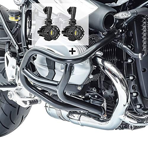 Sturzbügel Set für BMW R NineT 14-22 + Zusatzscheinwerfer mit Halterung S-N1