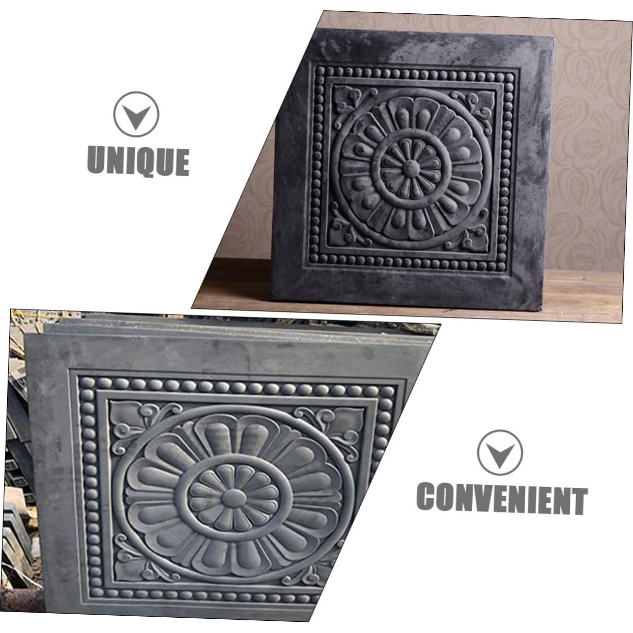 LALAFINA Molde de Ladrillo de Hormigón Reutilizable para Pavimento Exterior, Plástico Diseño Antiguo y Resistente al Deslizamiento para Patios y Jardines