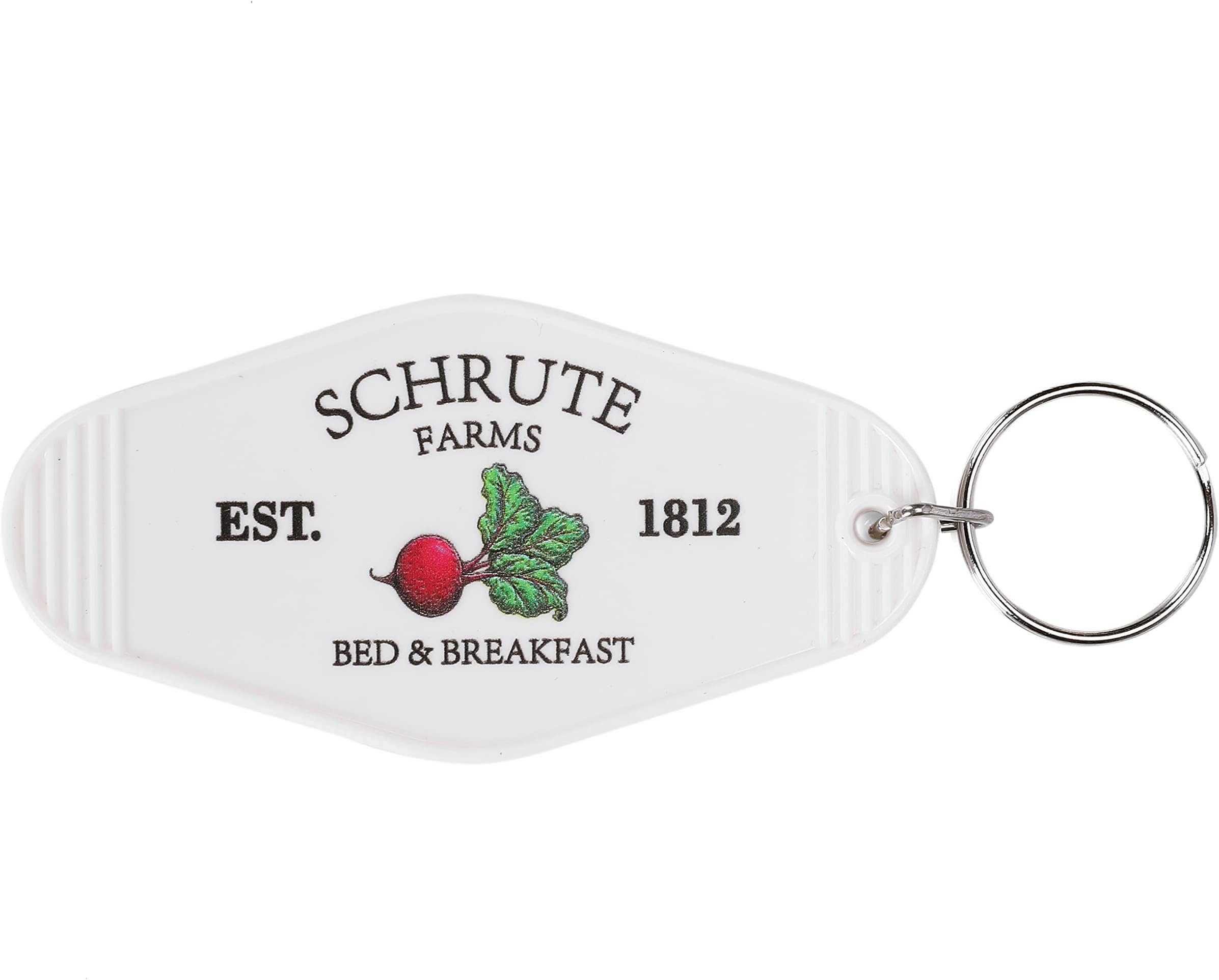 ASVP Shop Schrute Farms Beets Dwight Keychain Keyring Room Key Cream Colour