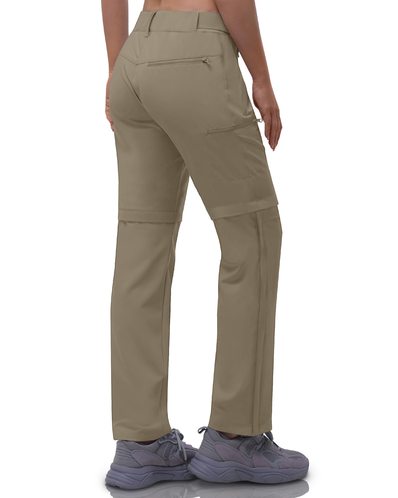 33,000ft Pantaloni da donna con zip off, traspiranti, da trekking, ad asciugatura rapida, elasticizzati, rimovibili, per attività all'aria aperta, estivi, funzionali
