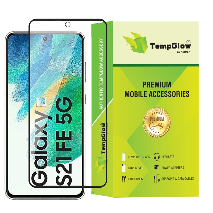 Image of Screen Protector for Samsung Galaxy S21 FE 5G (Black) Tempered Glass Edge-to-Edge 6D Screen Guard With Installation Kit