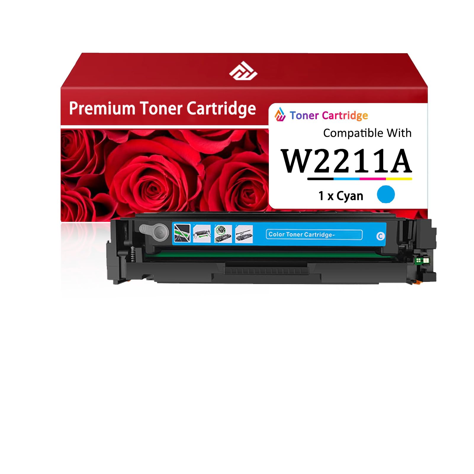 207A Toner Cartridge Compatible for HP 207A W2211A Cyan Toner Cartridges Work for HP Color Laserjet Pro M255dw M255nw M282nw M283fdn M283fdw Printers