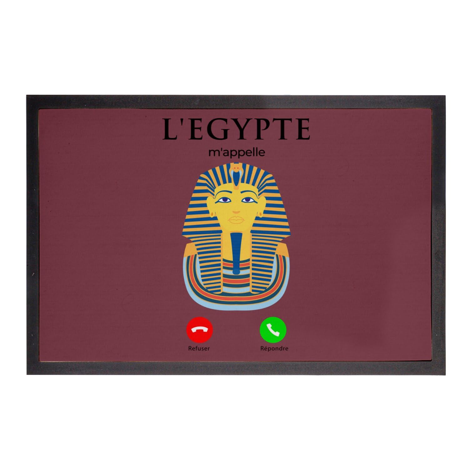 Paillasson rouge anti-poussière grand format thème Égypte antique
