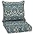 Arden Outdoor Deep Seat Cushion Set, 24 in x 24 in, Weather-Proof, Rain-Proof, Fade Resistant Patio Cushion for Chair, Sofa, and Couch 24 x 24, Sapphire Aurora Blue Damask