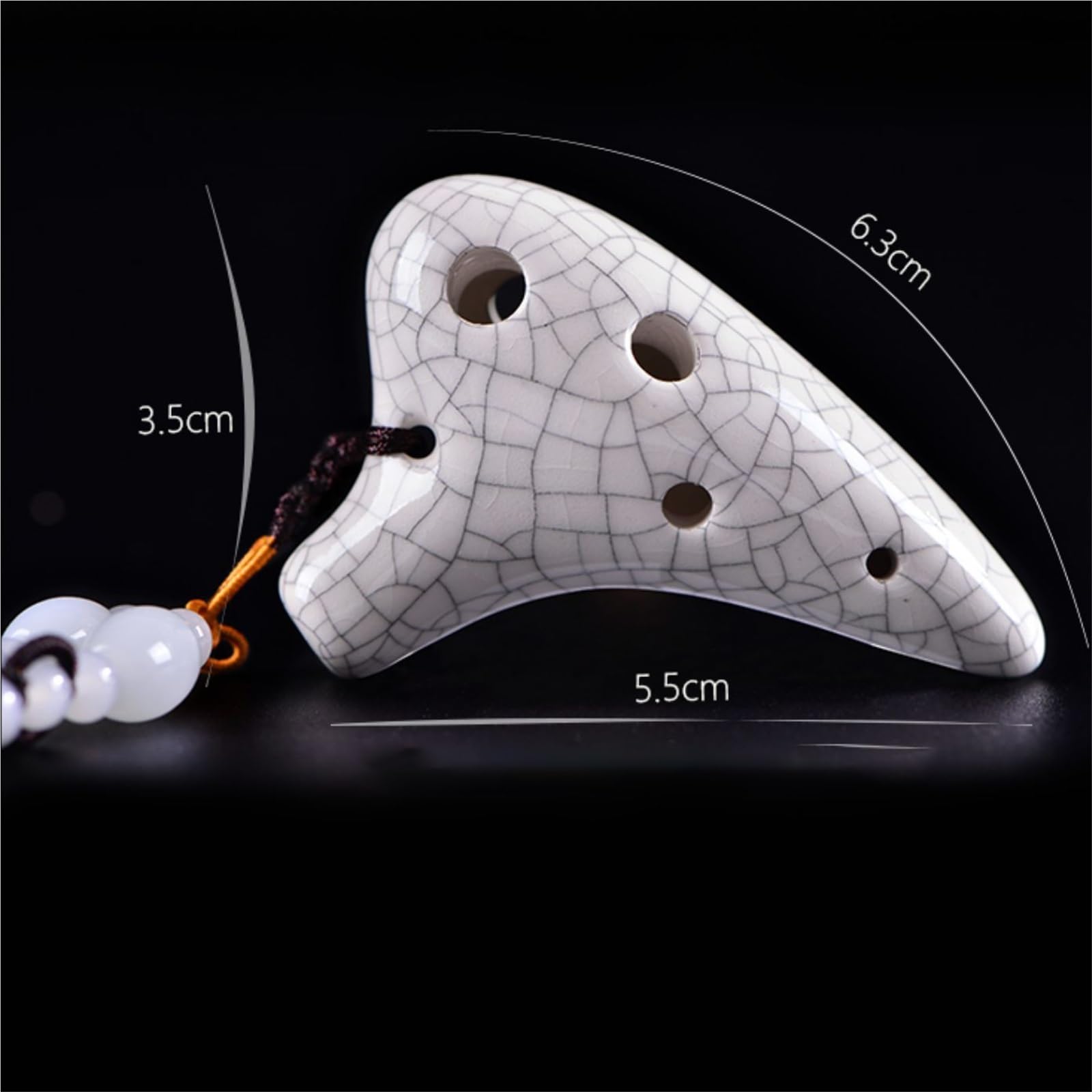 Ocarina Mini Ocarina Super Treble F Tune SSF Collana 6 Fori Affumicato Crack Semplice Strumento Musicale(Brown)