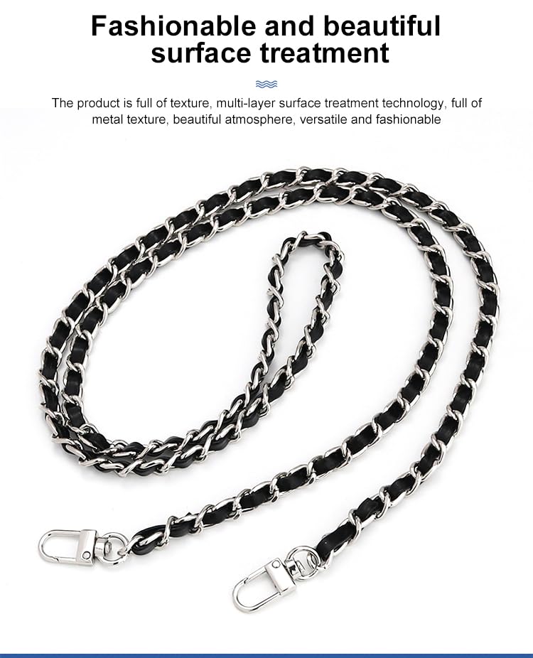 Cadenas Para Bolsos 5/10 Uds correa de hombro de cadena de Metal correa de bolso de hombro de cuero de PU desmontable cinturones de 120cm de largo for bolso Correa accesorios for bolso Cadena Bolso(Nu