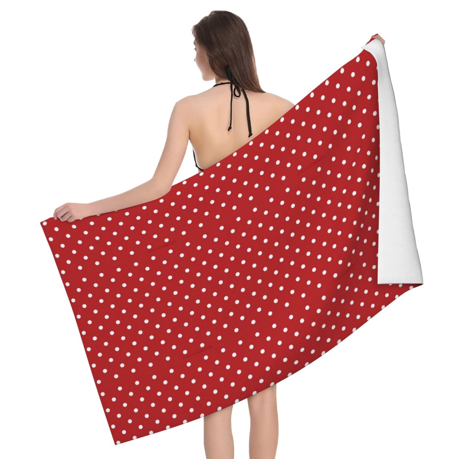 Toallas de playa grandes con estampado de lunares blancos para adultos, de secado rápido, suaves, ligeras, regalo de viaje