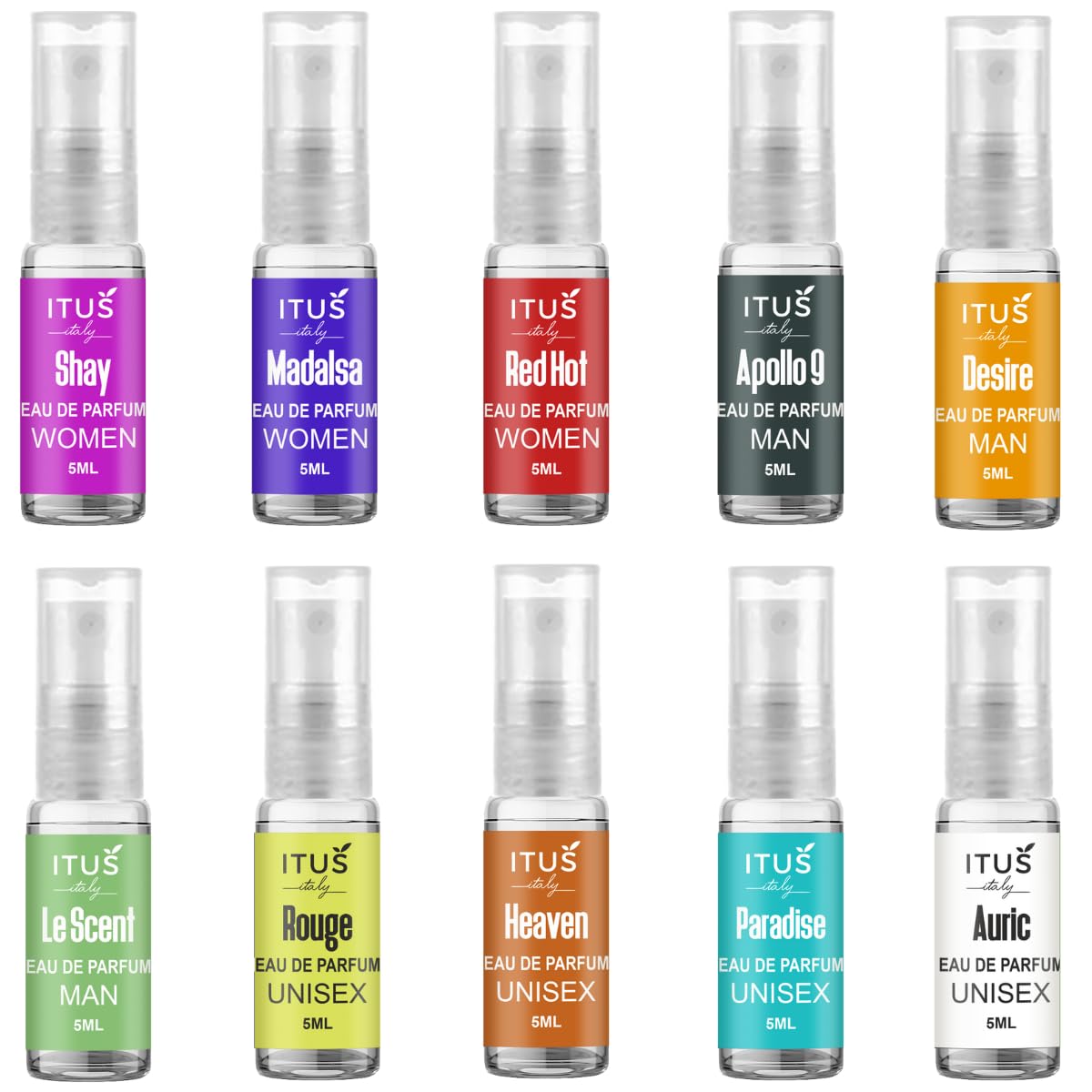 ITUS Eau De Parfum Pocket Perfume Set for Men and Women, 5ml, Pack of 10-image-8