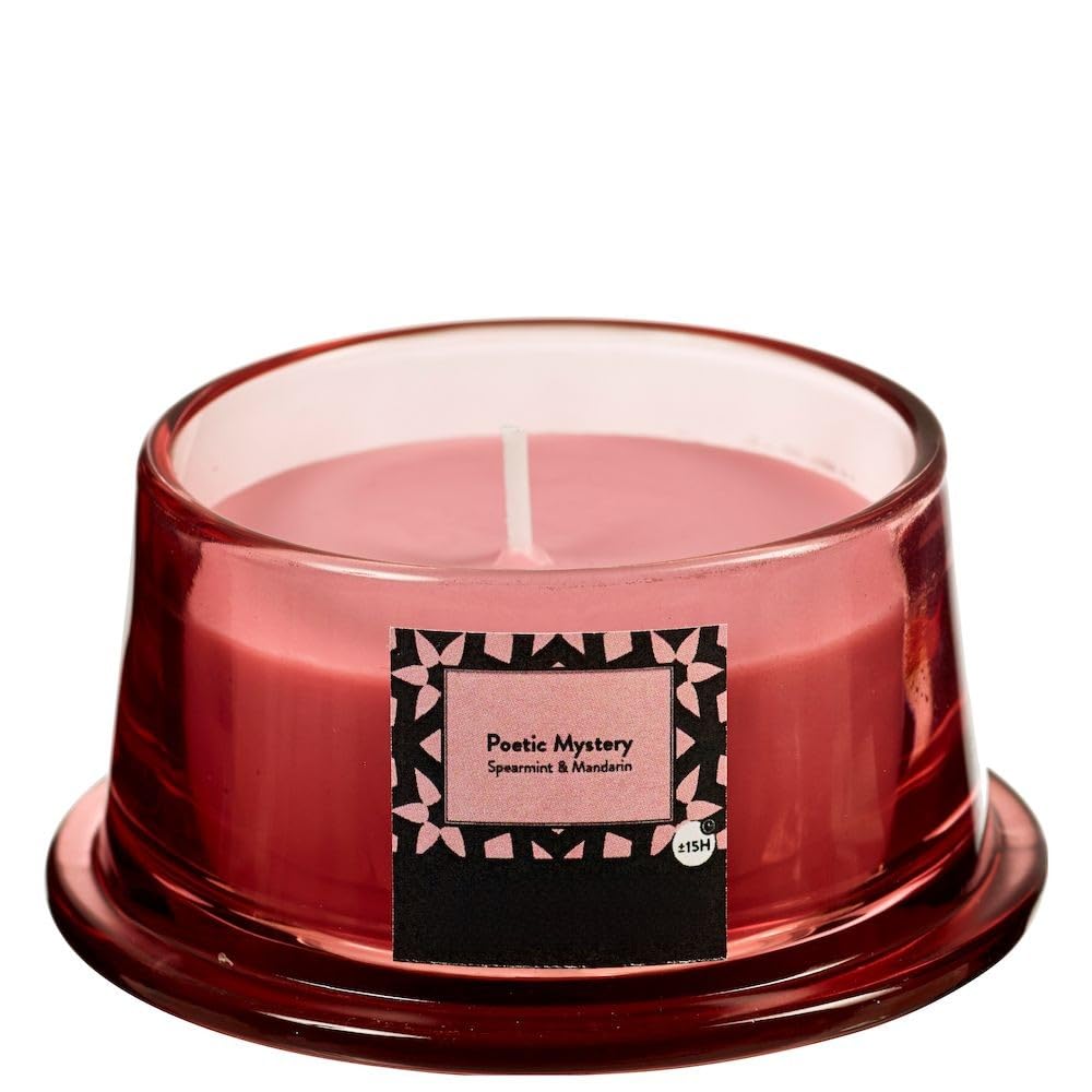Juego de 6 velas perfumadas en tarro – Vela, Adviento, boda, ambientador, sin hollín – Duración de combustión: 15 horas – Muchos aromas – 9,2 x 4,8 cm (rosa – Fragancia: menta y mandarina)