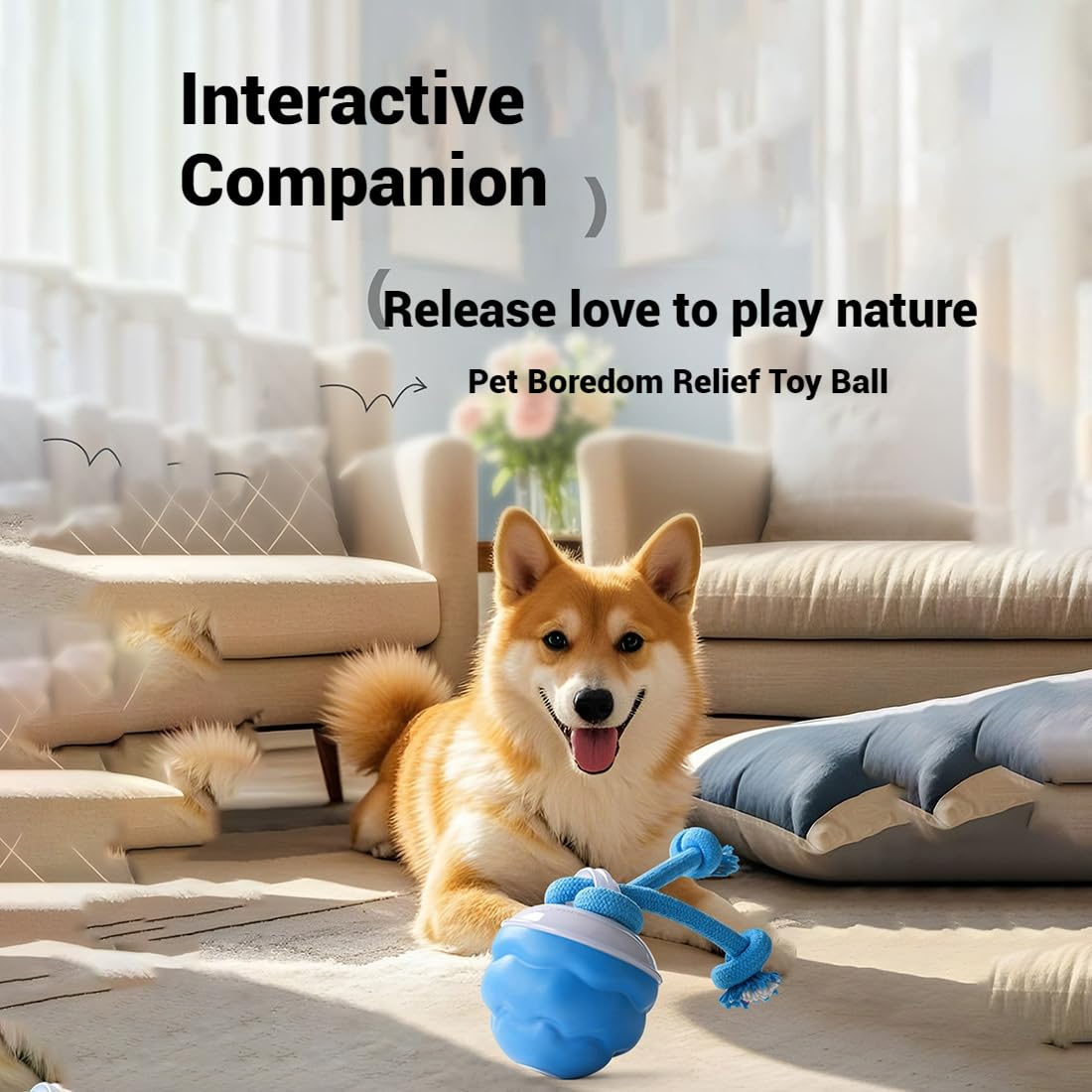 Juguetes interactivos para perros 2026, juguete para perros en movimiento con activación por movimiento, juguete para perros Chase Buddy, tres modos con brillo, juguete masticable duradero