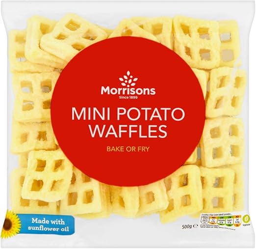 Morrisons Mini Potato Waffle, 500g (Frozen) Amazon.co.uk Grocery