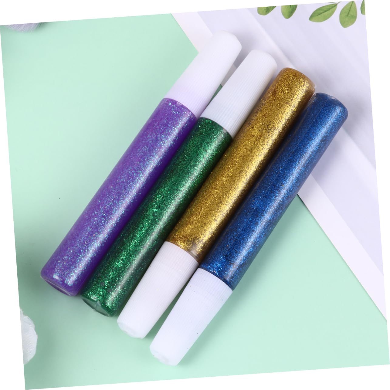 NUOBESTY Stylos À Colle Scintillants Écologiques - 5 Lots De 50 Pièces - Parfaits Pour Les Professeurs Les Étudiants Et La Décoration