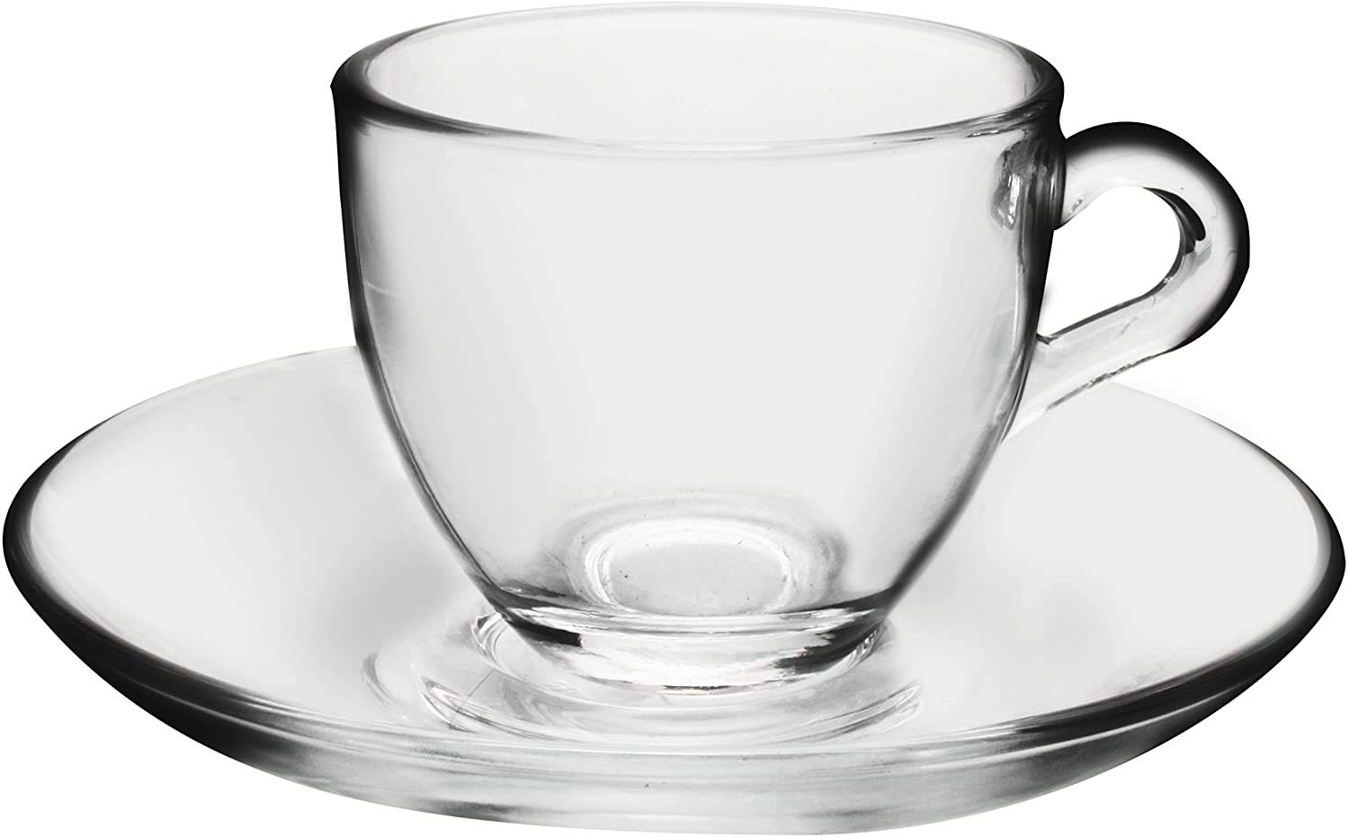 Gicos SET 6 TAZZINE CAFFE' CON PIATTINO IN VETRO ROMA 95 CC ACF-602306