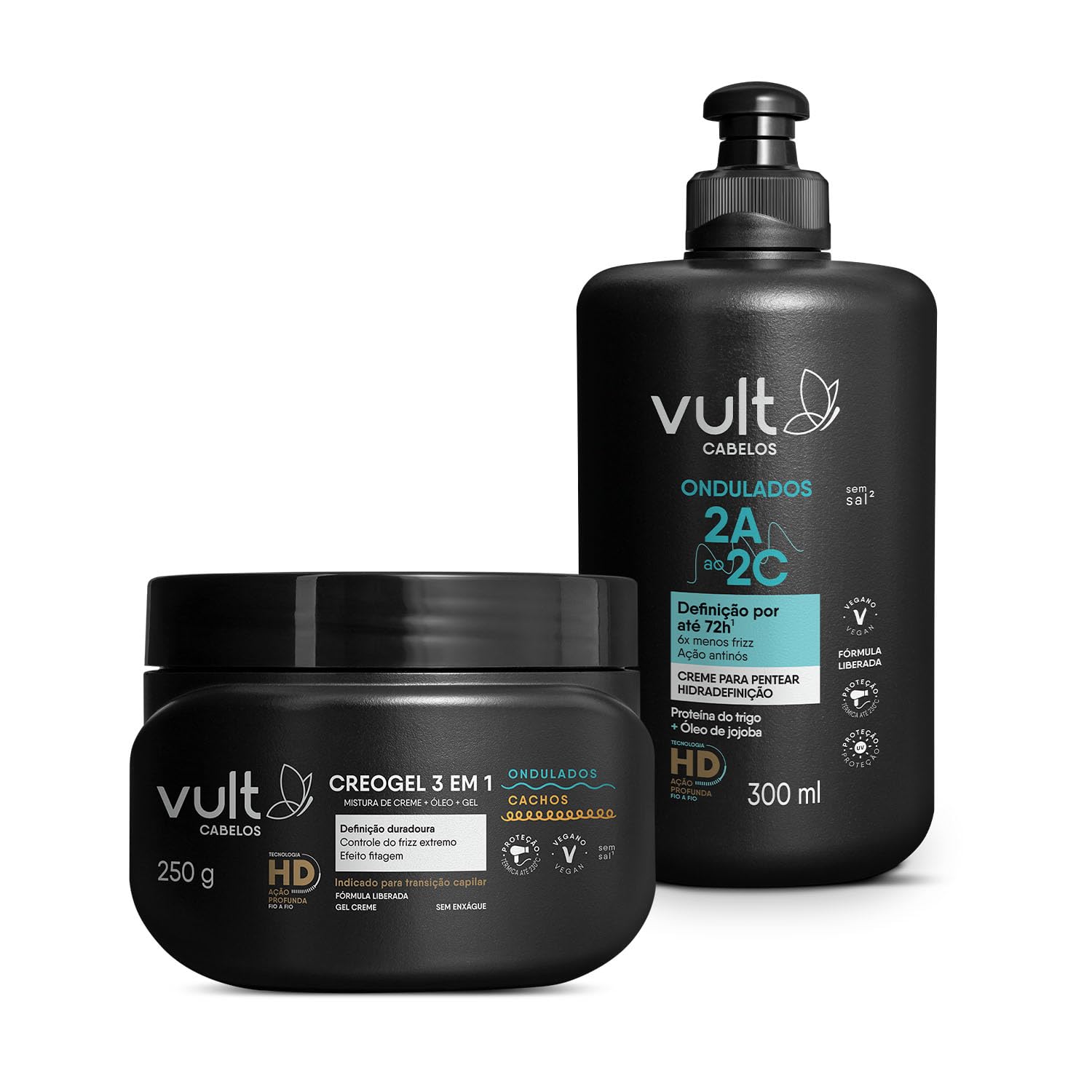 Vult Combo Day After Ondas Definidas: Creme de Pentear Hidradefinição 300ml + Creogel 3 em 1 250g