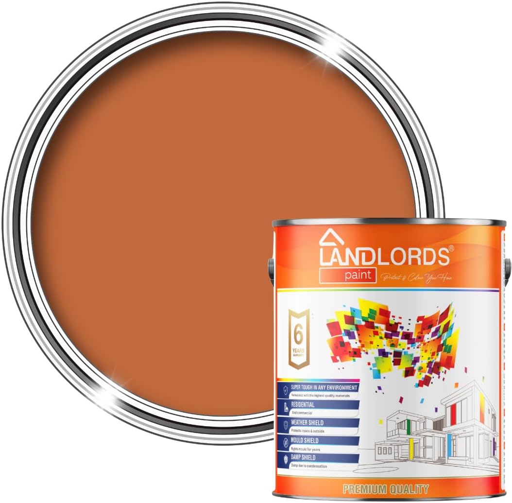 – Landlords Furniture Paint - Terracotta - 1 Litre | Wood Paint for All Wood Furniture, Kitchen Cupboards, Cabinets, Doors & Chairs | Water-Based, Non-Toxic & Odourless | Matt Finish
