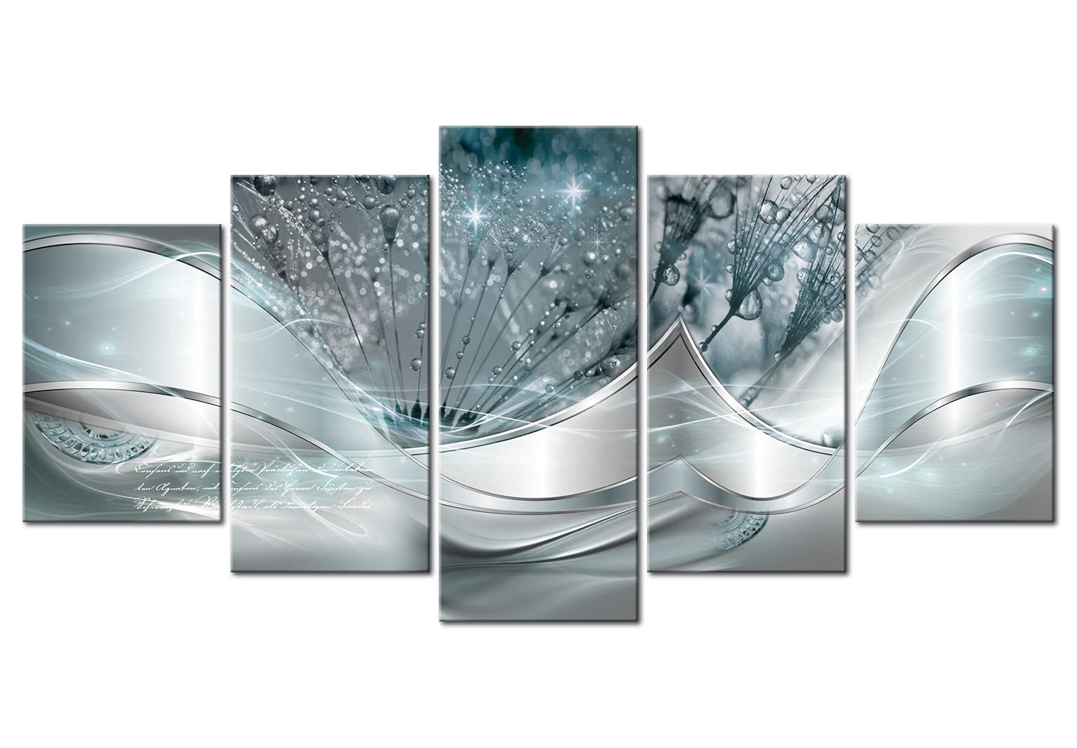 murando - Acrylglasbild Natur Botanik Pusteblume, 200x100 cm, 5-teilig | Hochwertige Leinwand, sofort aufhängbar, ideal fürs Wohn- oder Schlafzimmer, wasserfest und lichtecht, langlebig, stilvoll