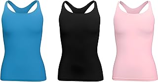 توب كاستيلا بدون أكمام بظهر متقاطع بشكل Y للنساء من سيلفي، عبوة من 3 قطع