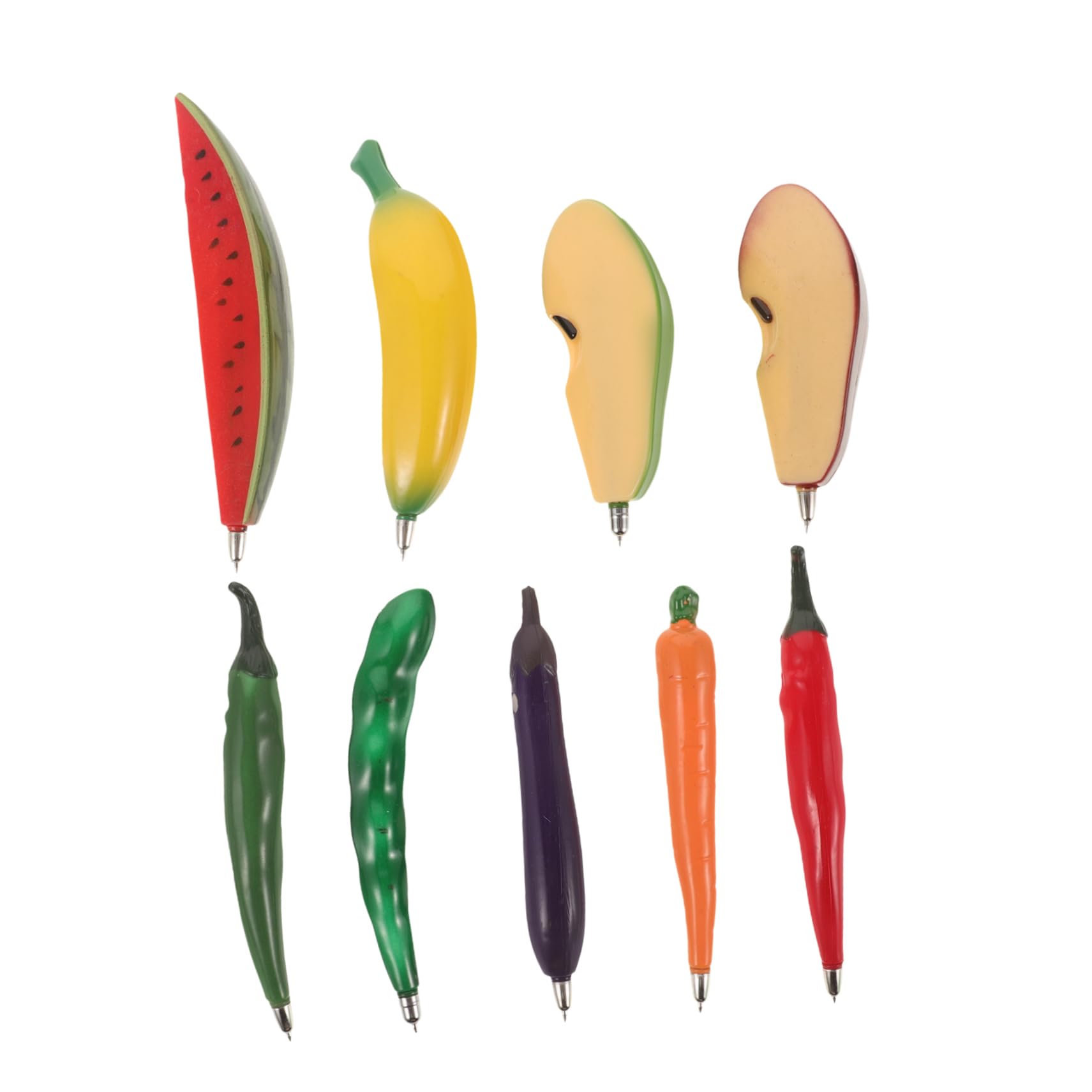 NUOBESTY 18pcs Fruit Pens Novelty Vegetable Shape Decorative Ballpoint Pens for Students Creative Classroom Party Writing Supplies