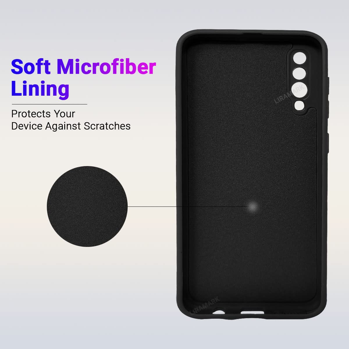 LIRAMARK Silicone Soft Back Cover Case for Samsung Galaxy A50 / A50s / A30s (Black) — Amazon image 3