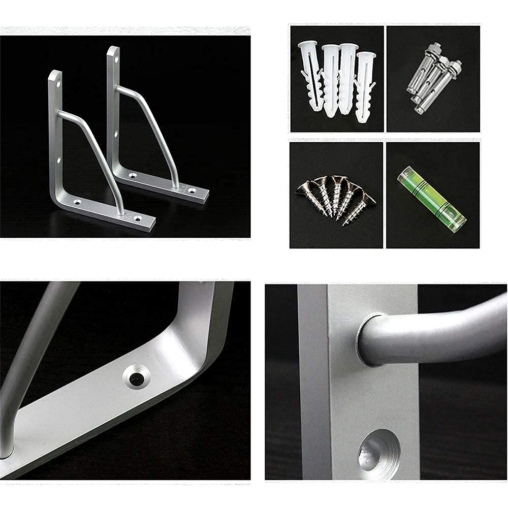 Soporte de estante de aleación de aluminio, soporte de soporte de encimera triangular de metal, 2 piezas, ahorro de espacio, soportes de estantes flotantes de almacenamiento de pared DIY para baño,