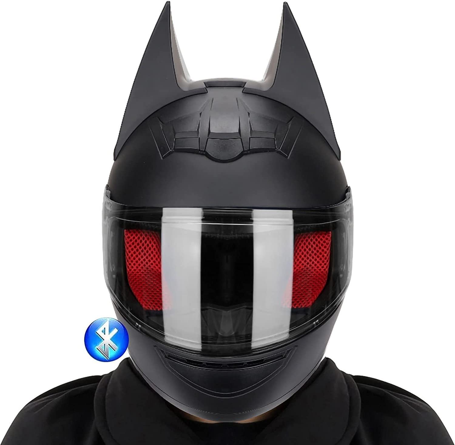 Casque moto tout-terrain bluetooth Batman intégral léger pour cross électrique
