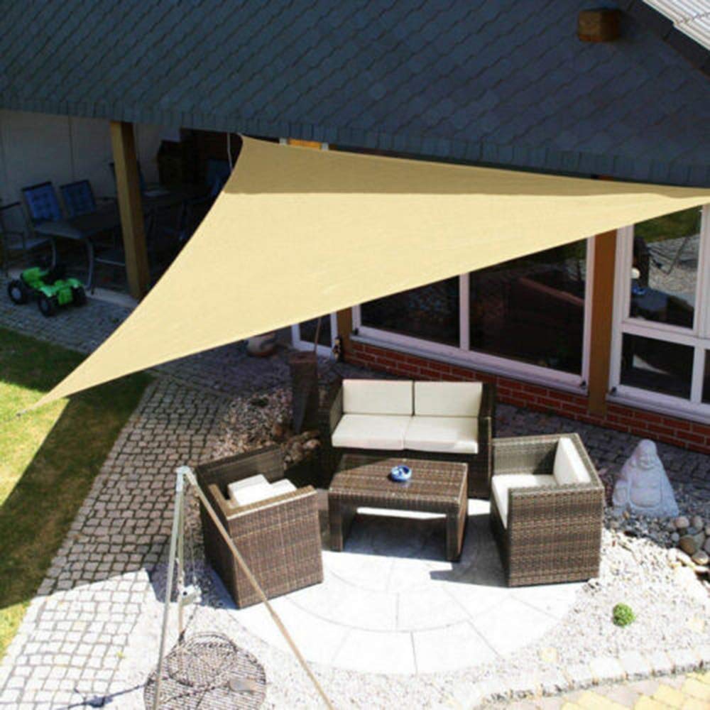 Garden Sail Canopy, High-grade Polyester Triangle Sun Sail Shade, Ultra Resistantanti-uv Sunscreen Awning Outdoor Garden Shack with Fixing Kit Waterproof and Dustproof,4x4x4m