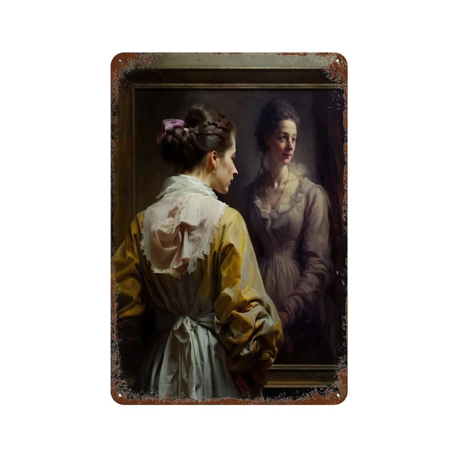 xiaoxiaoshen Antique Portrait Woman Retro Wall Decor Art Metal Tin Poster Modern Home Decor Art Home Bar Shop Decorations Vintage Sign 30x20cm