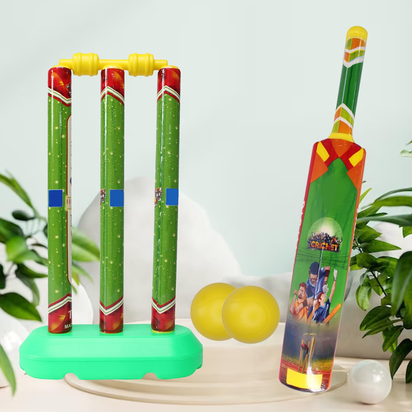 Raaya Kids Cricket Set with 1 Bat, 1 Ball, 3 Wickets and 1 Stump Holder for Playing (Cricket Set) (B08T82Z4WL) Amazon Price History, Amazon Price Tracker