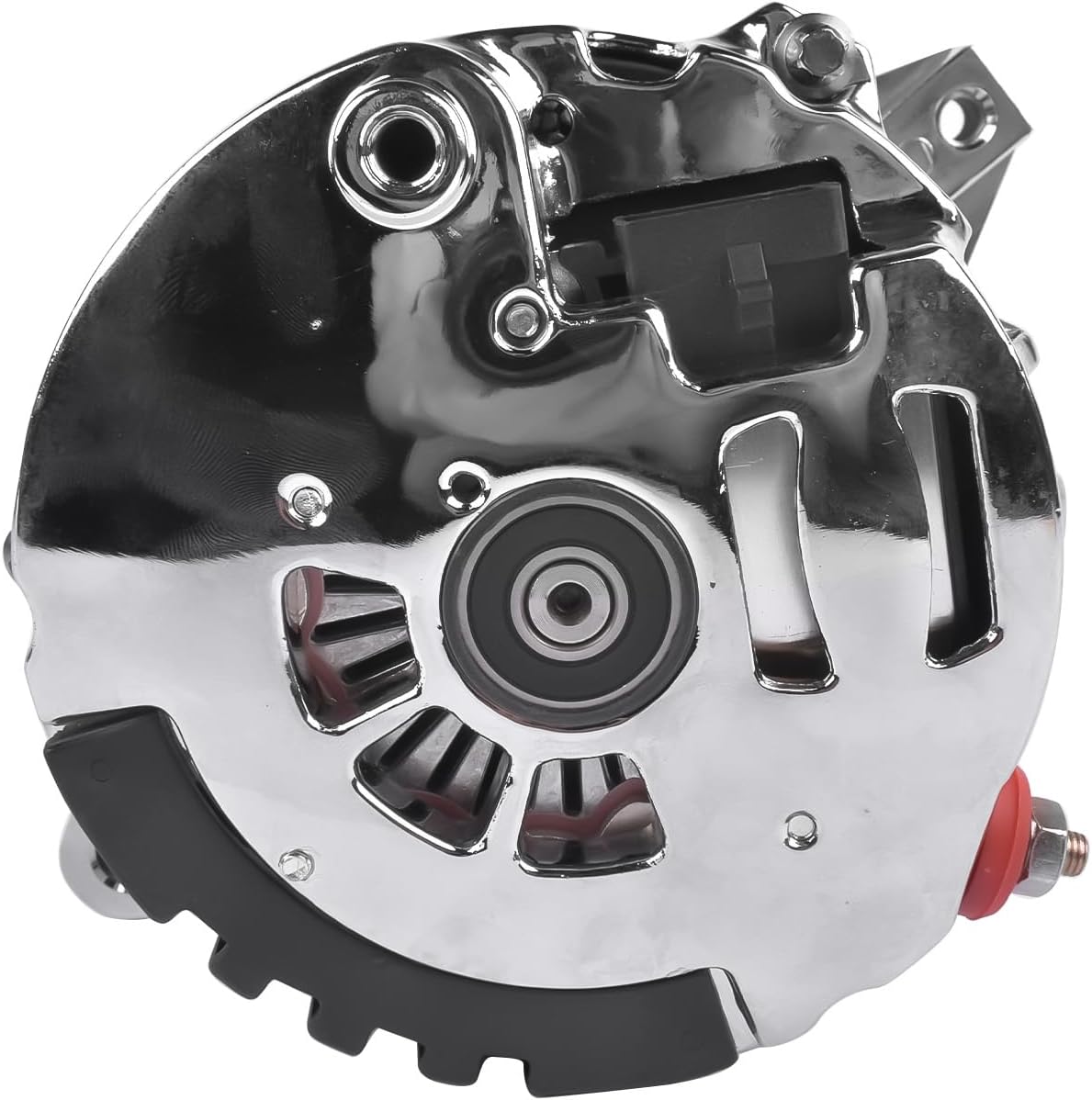 GELUOXI Chrome 160 AMP CS130 Alternator 12V with Serpentine Pulley Replacement for Chevy SBC BBC ES1006C