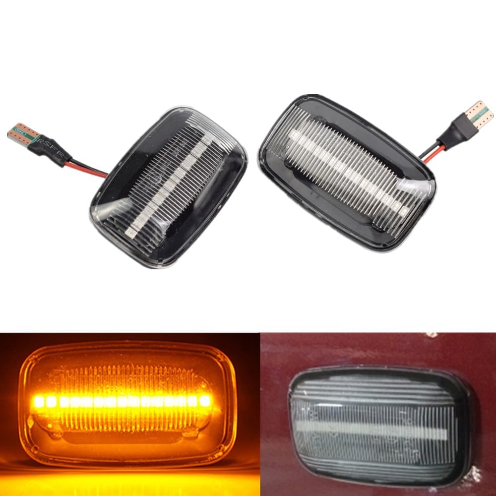 Kakulkomen Side Marker Led Front Fender Side Marker Light Turn Signal Lamp For To-yo-ta Land-cruiser 70 80 100 Series (Crytal) Type