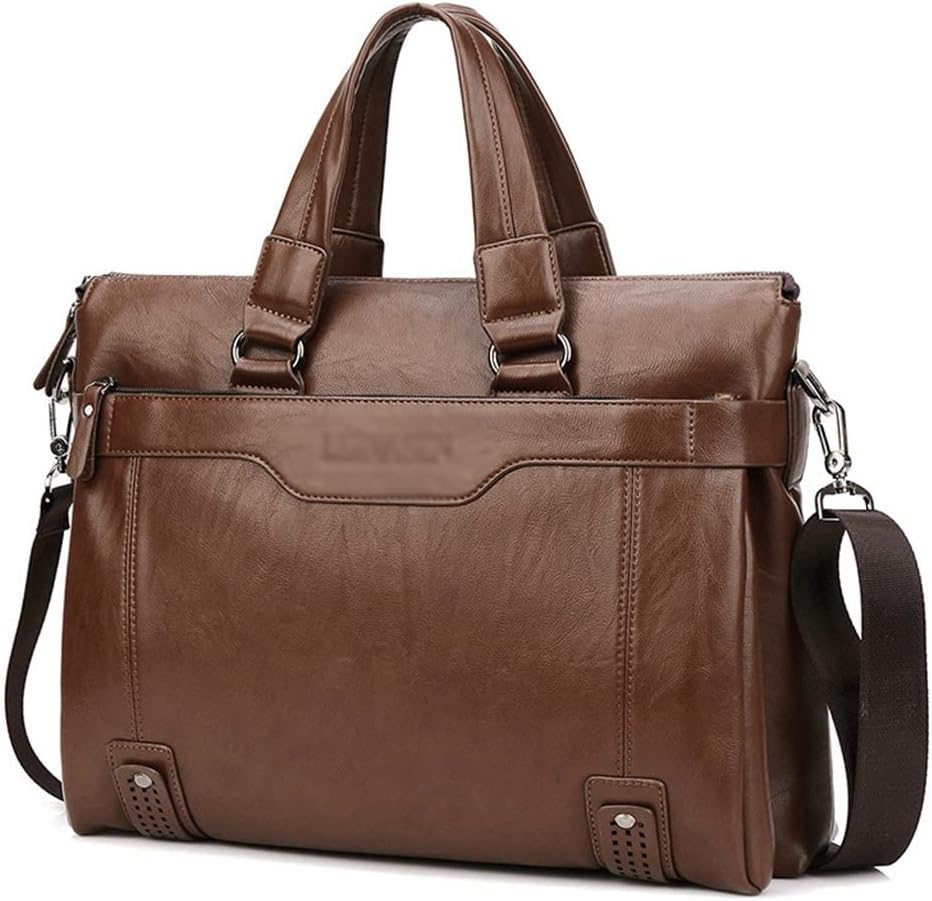 Men Briefcase Fashion Men's Bag PU Leather Male Briefcases Handbags Laptop Bag