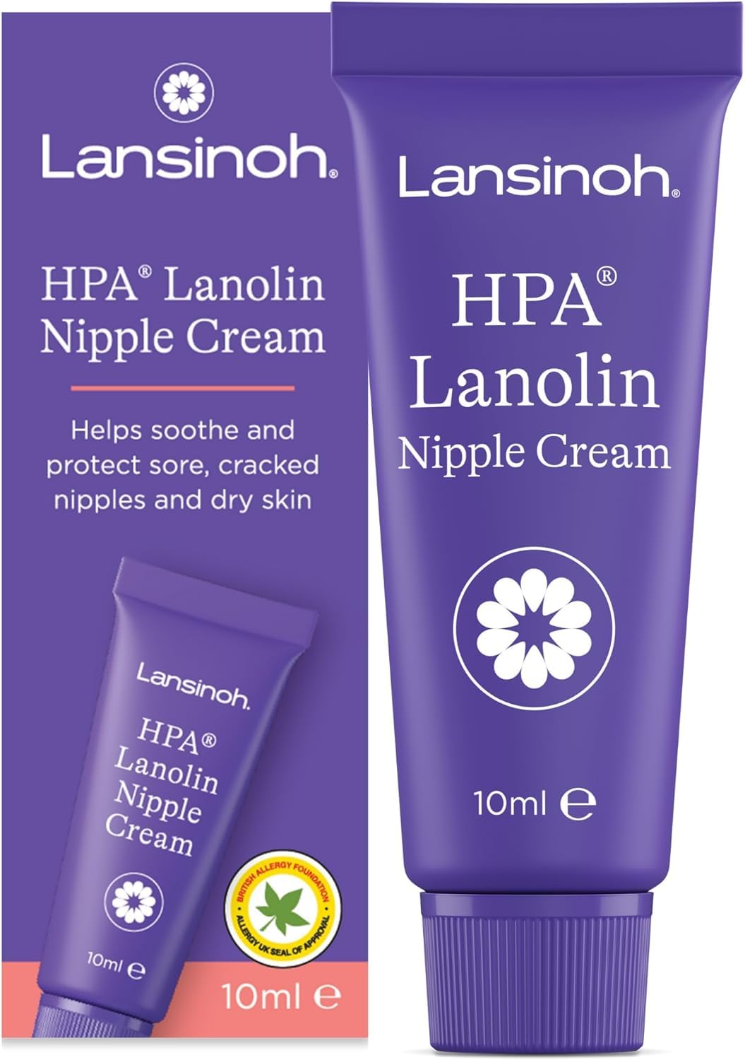 HPA Lanolin Nipple Cream For Cracked, Dry and Sore Nipples, Breast Feeding Moms, 100% Natural, Soothing, Tasteless & Odourless, Clinically Tested, Safe For Baby, Maternity Essentials, 10ml