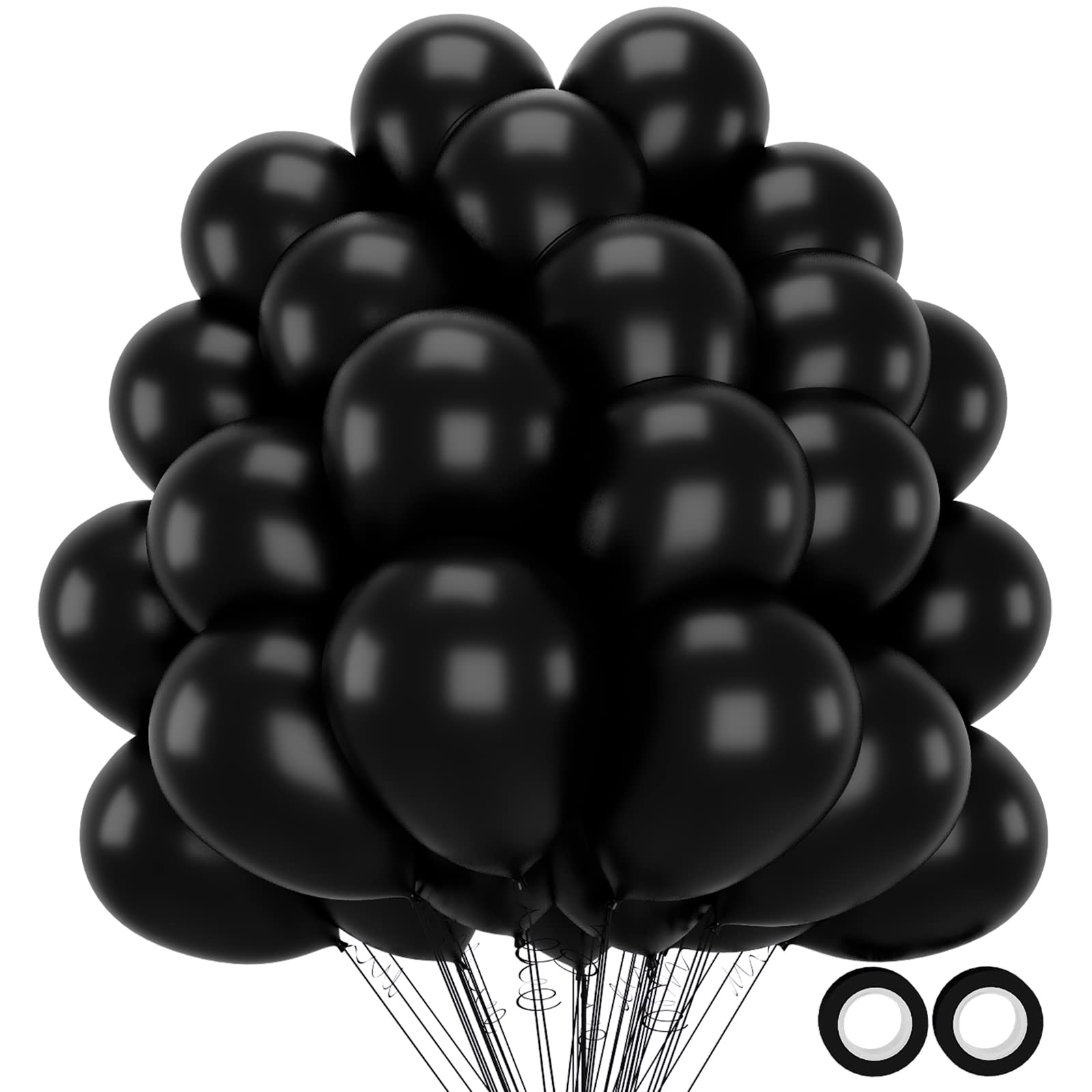 MoukiweenBlack Balloons 12 inch - 70 pcs Globos s for Wedding Birthday Graduation Halloween Christmas Party Decorations